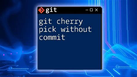 git cherry pick without commit